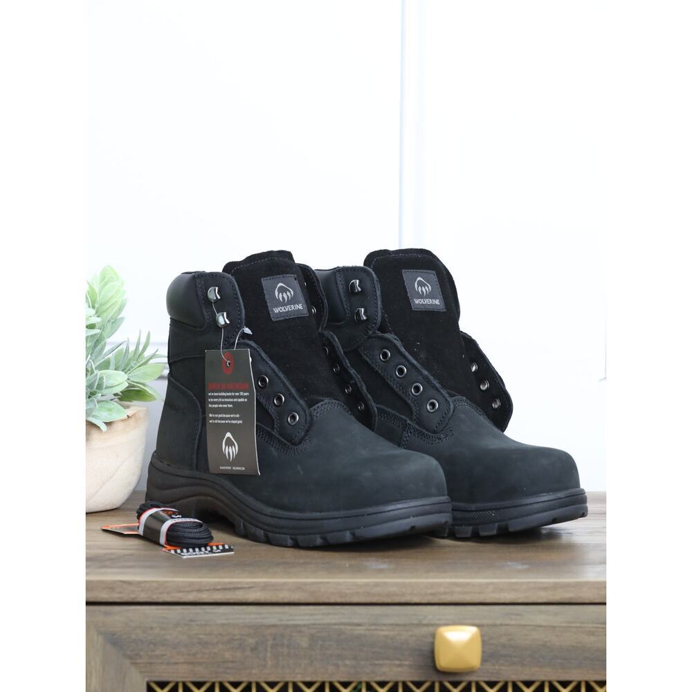 Wolverine Steel Toe Work Boots Men 8EW Wide EH ASTM F2413 Black Safety Boots NEW